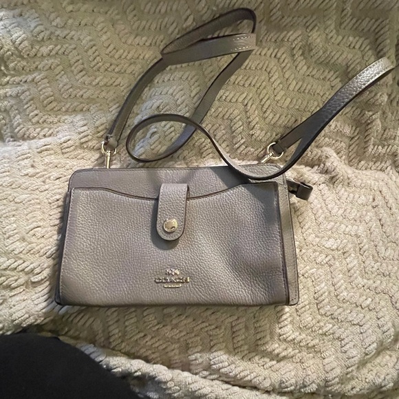 Coach Gray Crossbody Bag with Pebbled Leather - Picture 6 of 13